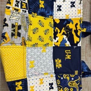 University of Michigan Patchwork Tote Bag - handmade